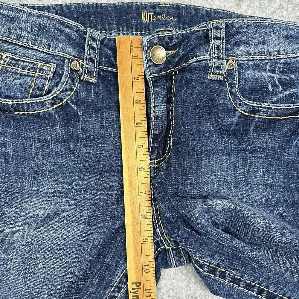 Kut from the Kloth Natalie Bootcut Jeans Womens 10 Flap Pockets Western Boho